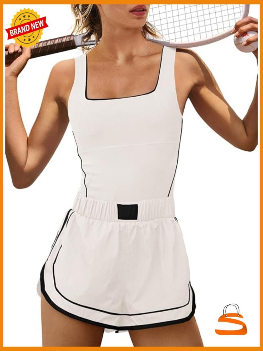 Sleeveless Workout Romper Jumpsuit Color Block Activewear